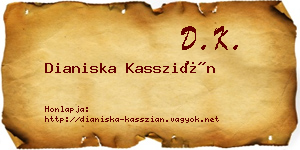 Dianiska Kasszián névjegykártya