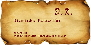Dianiska Kasszián névjegykártya